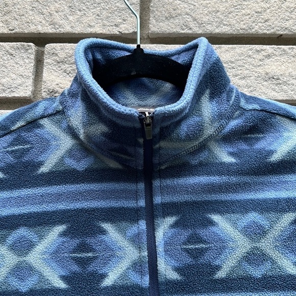 Eddie Bauer Aztec Pattern Blue 1/4 Zip Fleece Pullover S - Picture 4 of 8